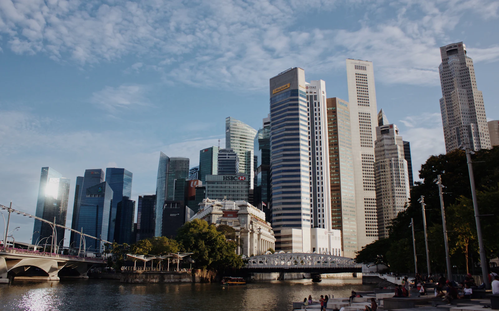 Singapore waterfront and city skyline in daylight